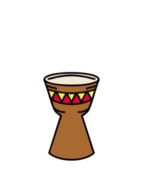 Geleneksel Brezilya karnaval enstrümanının zıplama hareketi animasyonu