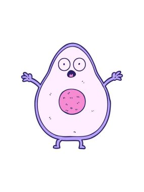 Avokado çizgi filminin hareketli animasyonu