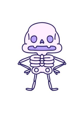 Eşsiz özgüvenin ürkütücü iskeletinin titreşimli animasyonu