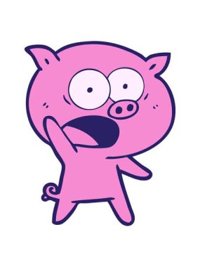 Çizgi filmdeki domuz bağırışlarının animasyonunu durdur ve durdur