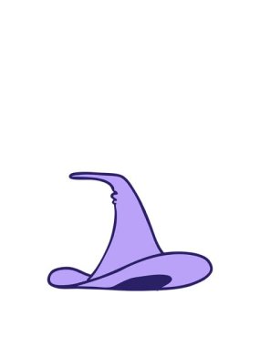 Bir cadı şapkasının karikatürünün yükselişi ve yüzdürülüşü