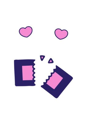 Sinema biletinin sevimli çizgi filminin dönen kalp animasyonu