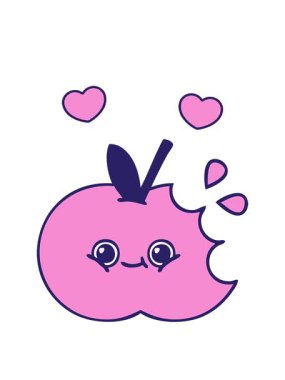 dönen kalpler sevimli bir elma çizgi filminin animasyonu