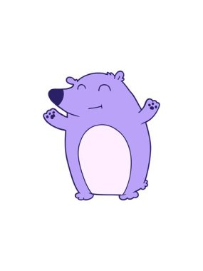 popping motion animation of a happy polar bear cartoon