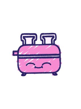 Ekmek kızartma makinesi çiziminin yatay titreşimli animasyonu