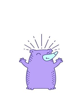 Geleneksel dövme stili mutlu ayının hareketli canlandırması