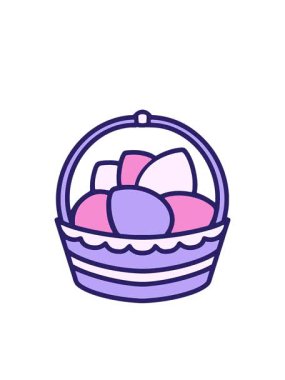 Renkli Paskalya sepetinin yanıp sönen radyal çizgileri