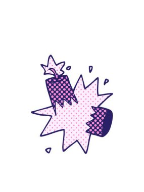 Yanıp sönen radyal çizgiler karikatür karalama dinamiti animasyonu