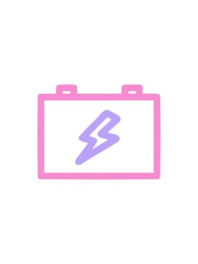 Endüstriyel pil sembolünün titreyen hareketi simgesi