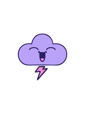 Fırtına bulutu görüntüsünün sevimli çizgi filminin gösterişli satış animasyonu