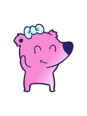 Ayı çizgi film karakterinin hareketli animasyonu