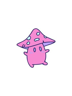 sales flash animation of cartoon of a rare tiny mushroom creature frolicking in the fall breeze