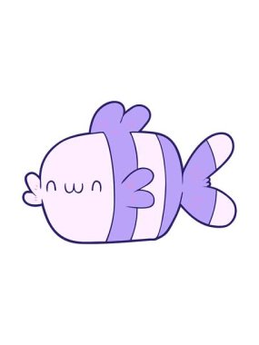 Tatlı karikatür balıklarının basınçlı animasyonu