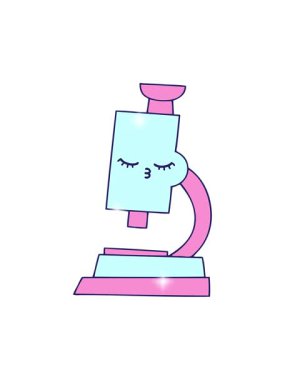 Güzel bir mikroskop karikatürünün ışıltı etkisi