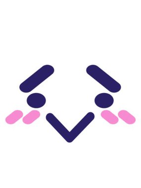 Utangaç kuş suratlı ikonun hareketli animasyonu