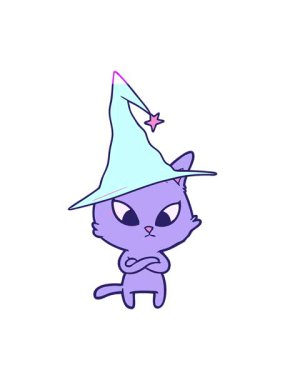 Cadılar Bayramı çizgi film kedisinin animasyonunu aç.