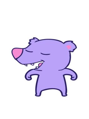 çizgi film Kawaii ayı tasarımının hareketli animasyonu