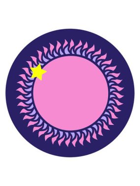 Parlayan yıldızlar klasik dövme stili güneşin animasyonunu etkiler