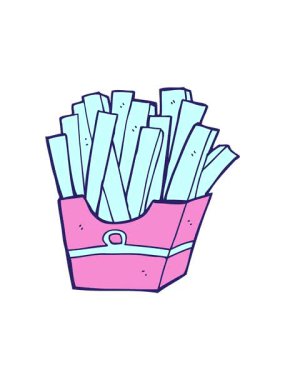 Patates kızartmasının dönen hareketli animasyonu