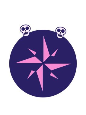 Bir yıldızın eski ikonik dövme görüntüsünün dönen kafatası animasyonu