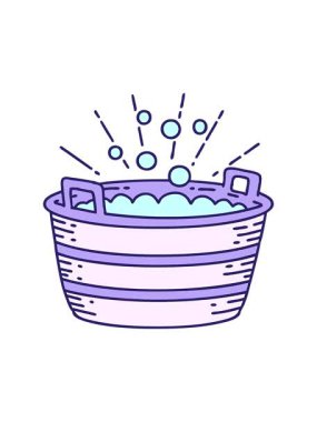 Geleneksel dövme stili teneke banyonun animasyonunu canlandırın.