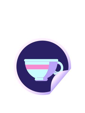 Kahve fincanı grafik vektör illüstrasyon dairesel etiketinin zıplama hareketi animasyonu