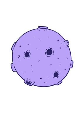 spinning motion animation of cartoon moon image