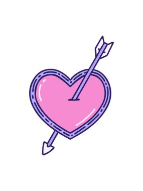 Bir ok ve kalbin ikonik dövme çiziminin canlandırma efekti