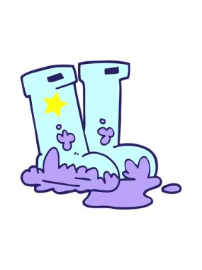 Parlayan yıldızlar çizgi film karalama Wellingtons animasyonunu etkiler.