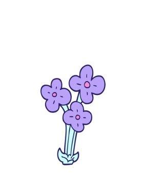 stretching up animation of cartoon doodle bunch of flowers