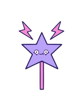 bob and pause animation of cute illustration of a magic wand