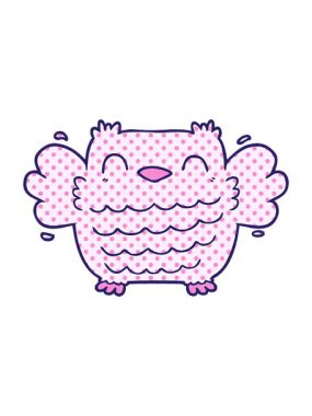 Çizgi film baykuş çiziminin hareketli animasyonu