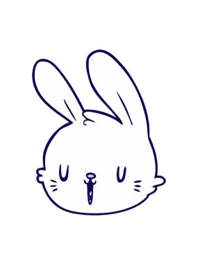 neon ışık efektleri çizgi film tavşan yüzünün animasyonu