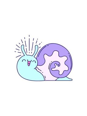 Geleneksel dövme stili mutlu salyangozun radyoaktif ışıldayan animasyonu