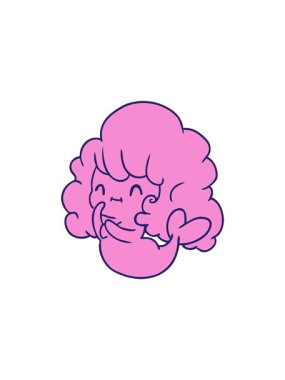 Çizgi film canlandırması kawaii şirin hayalet deniz kızı.