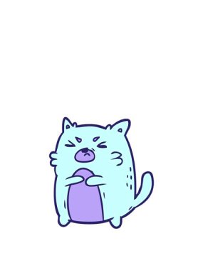 Öfkeli bir kedinin çizgi filmini canlandırıyorum.