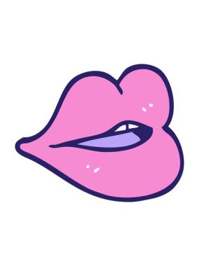 el çizimi çizgi film tarzı kırmızı dudakların animasyonunu bob ve duraklat