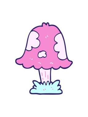 karikatür mantarının hareketli animasyonu