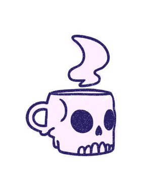 Kafatası Kupa Tebeşiri Çiziminin parlak ışık efekti