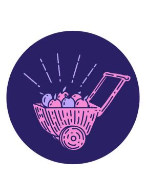 Dövme stili elma vagonunun ikonunun canlandırma efekti