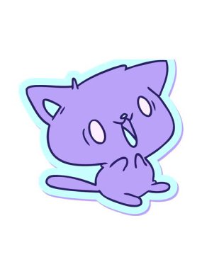 power up animation of sticker cartoon illustration of cute kawaii cat