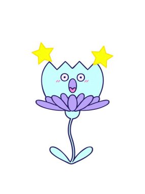 Nilüfer çiçeği çizgi filminin dönen yıldızları.