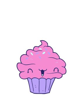 Tatlı çizgi film şekerli kekin animasyonunu genişletiyorum.