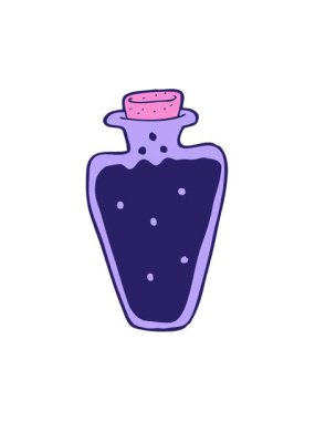 Çizgi film iksiri çiziminin hareketli animasyonunu oynat