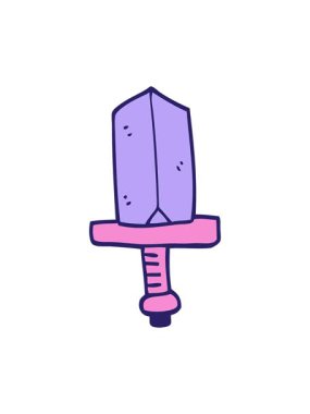 bobbing motion animation of cartoon doodle jeweled dagger
