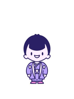 Geleneksel gelinlik giymiş Japon bir adamın animasyonunu genişletiyorum.