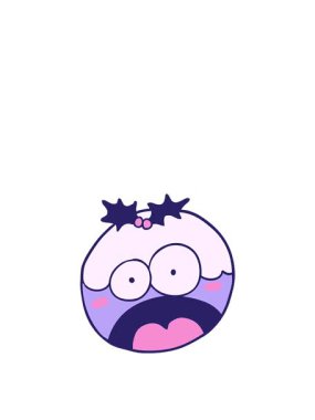 Şok olmuş yüzüyle çizgi film pudinginin yükselişi ve yüzeyi.