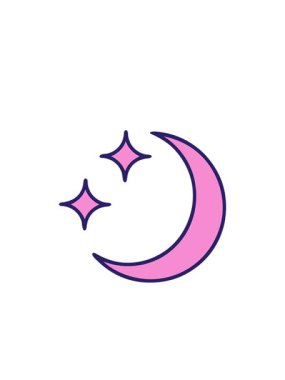 Yanıp sönen radyal çizgiler. Geleneksel ay ve yıldız şeklinde bir dövmenin canlandırması.