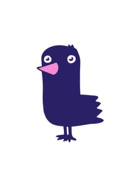 Dikkat çekici çizgi film animasyonu. Eğlenceli sevimli kuş.