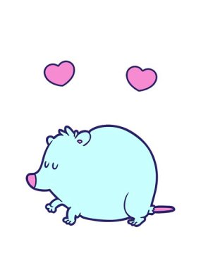 Bir karikatür cadalozunun dönen kalp animasyonu